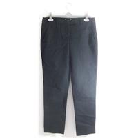 whistles straight leg plain black stretch trousers uk size 12 euro siz ...