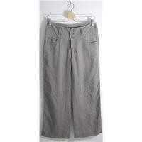 Whistles Grey Linen Wide Leg Stretch Trousers UK Size 8 / Euro Size 36 / Leg Length 32\