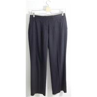 Whistles Straight Leg Plain Black with Pin Stripe Stretch Trousers UK Size 10 / Euro Size 38 / Leg Length 29\