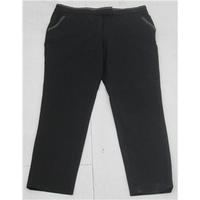 Whistles Size 8 Black Leather Trim Capri Pant