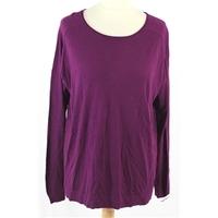 Whistles Size M Berry Amelia Silk Mix Crew Neck Top