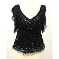 Whistles Size 10 Black Sequined Top