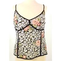 Whistles Size 14 Floral Silk Vest Top in Porcelain Blue and Pink