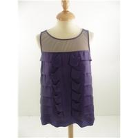 Whistles Size 10 Lilac Sleeveless Silk Pleat Detail Summer Top