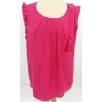 Whistles Size 10 Cerise Pink Silk Blend Sleeveless Top