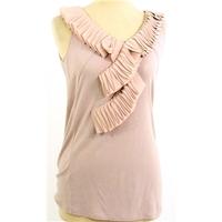 Whistles Size US 1 (UK Size 6) Blush Pink Sleeveless Top with Pleated Neckline