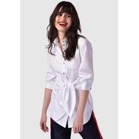 White Button Tie Front Shirt