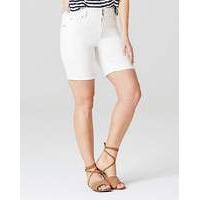 white shape sculpt denim shorts