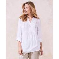 White Burn Out Check Pintuck Shirt