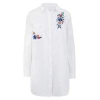 white long sleeve embroidered shirt