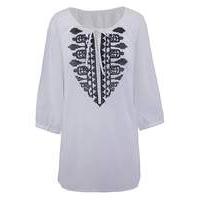 White Embroidered Gypsy Top