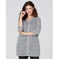 White Print Button Through Tunic