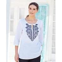 White Embroidered Gypsy Top