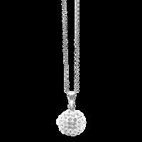 White Crystal & Sterling Silver 10mm Necklace