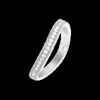 White Crystal White Gold Plated Stainless Steel Full Eternity Ring