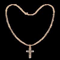 White & Black Crystal 18ct Rose Gold Plated Sterling Silver Cross...
