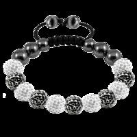 White & Grey Crystal, Magnetite 10mm Bracelet