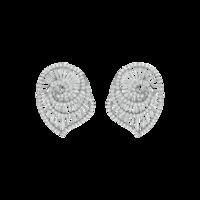 white crystal sterling silver earrings