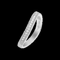 White Crystal White Gold Plated Stainless Steel 1/2 Eternity Ring