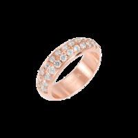 White Crystal Rose Gold Plated Stainless Steel 4mm Ring