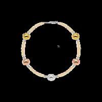 White, Yellow & Rose Gold Plated Sterling Silver Bracelet
