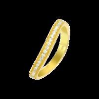 White Crystal Yelow Gold Plated Stainless Steel Full Eternity Ring