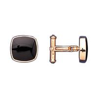 Whitby Jet And 9ct Yellow Gold Cufflinks Square Cushion