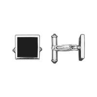 Whitby Jet And Silver Cufflinks Square