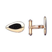 whitby jet and 9ct yellow gold cufflinks freeform pear