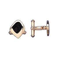 Whitby Jet And 9ct Yellow Gold Cufflinks Freeform Square