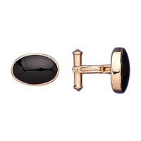 Whitby Jet And 9ct Yellow Gold Cufflinks Oval