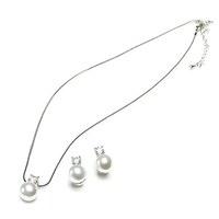 White Pearl with Crystal Jewellery - Earrings