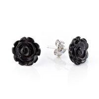 Whitby Jet Rose Stud Earrings