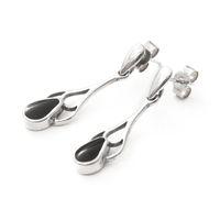 whitby jet silver teardrop earrings