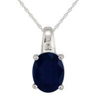 White 18ct Gold 2.94ct Sapphire & Diamond Pendant on Chain