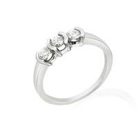 White 9ct Gold Three Stone Diamond Ring