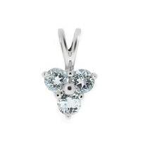 White 9ct Gold 0.39ct Blue Topaz & Diamond Classic Cluster Pendant