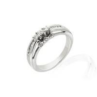 White 9ct Gold Three Stone Diamond Ring