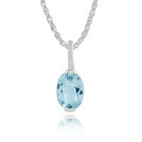 white 9ct gold 087ct blue topaz single stone pendant on chain