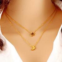 Wholesale Women Necklace European Style Star Moon Chain Necklace