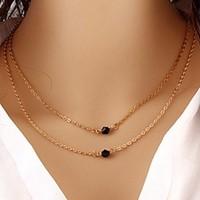 Wholesale Women Necklace European Style Rhinestone Alloy Layered Chain Necklace