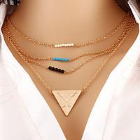 Wholesale Women Necklace European Style Triangle Arrow Layered Chain Necklace