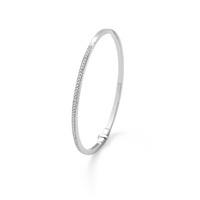 White Gold Round Half-Pave Bangle