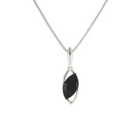 Whitby Jet Necklace Off Set Silver