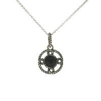 Whitby Jet Necklace Port Hole Silver