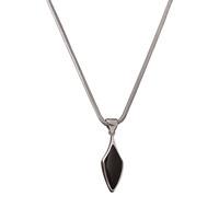 Whitby Jet Necklace Small Kite Silver