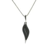 whitby jet necklace wave marquise silver