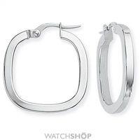 white gold square tube square hoops