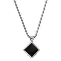 whitby jet necklace square silver