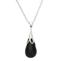 Whitby Jet Necklace Tulip Silver